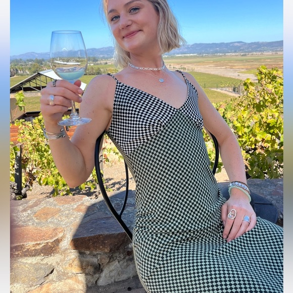 Lisa says gah checkered slip dress - Picture 2 of 4